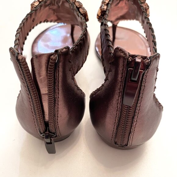NWT Enzo Angiolini Dark Bronz Jeweled Sandals Size 7 - Picture 7 of 10